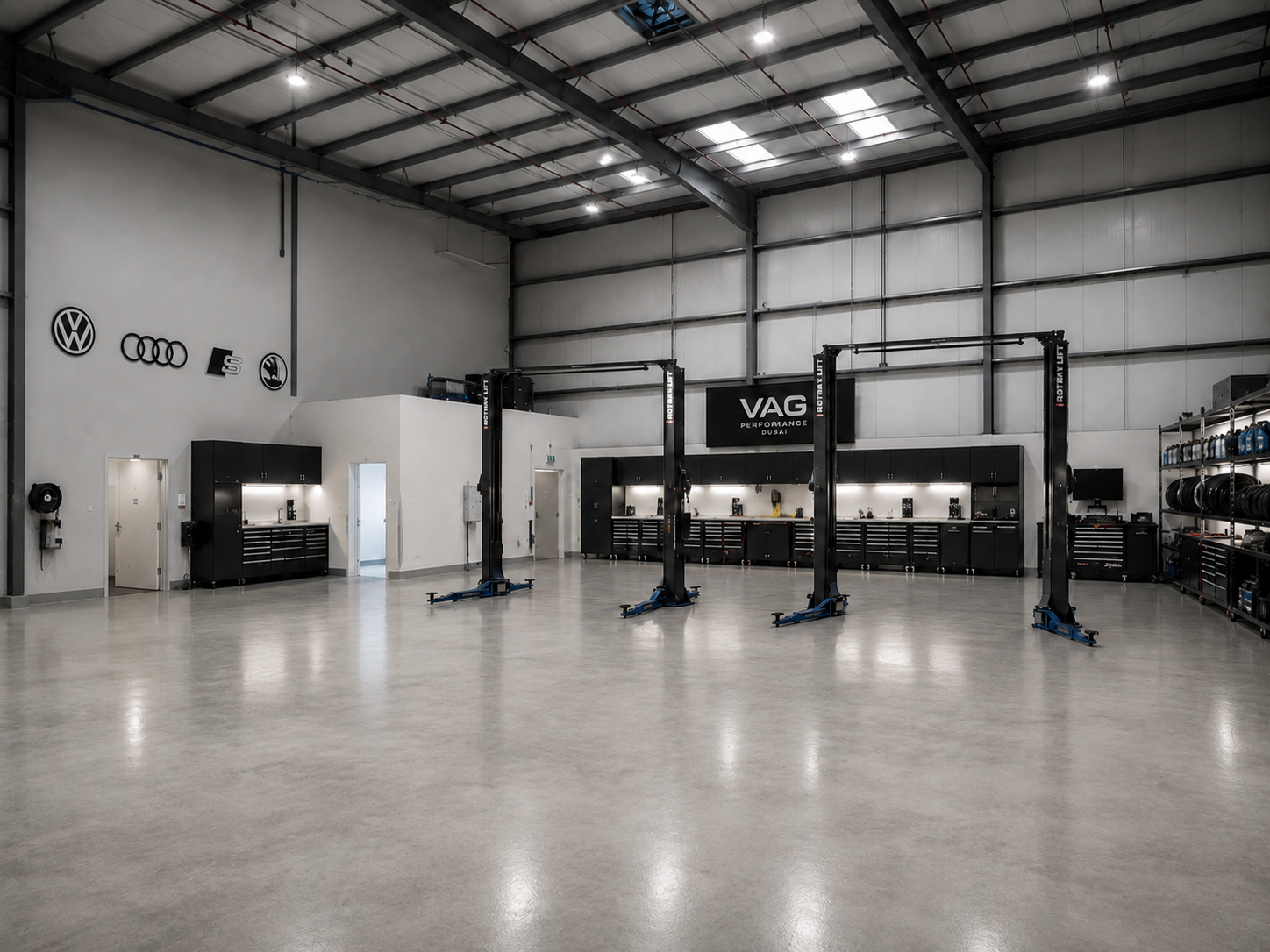 8X Motorsport VAG workshop interior